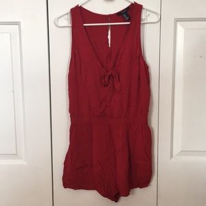 Front tie romper